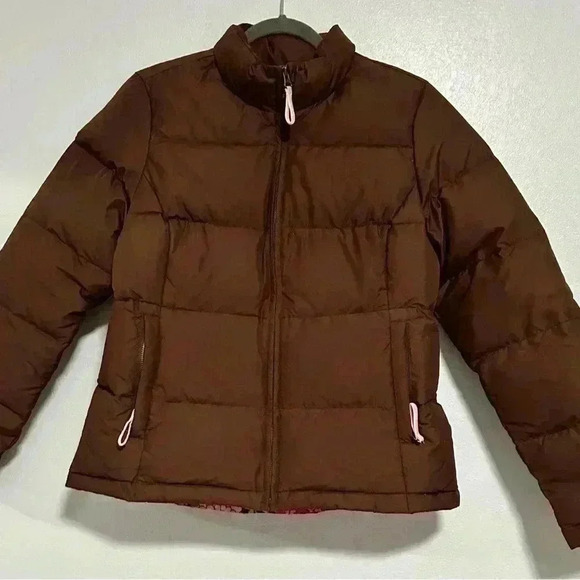 184. Lilly Pulitzer down filled puffer coat jacket brown size medium - Picture 2 of 7